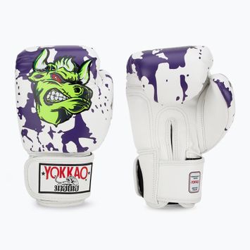 Rękawice bokserskie męskie YOKKAO Angry Bull white
