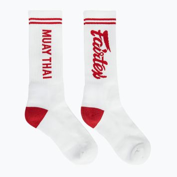 Skarpety Fairtex "Muay Thai" white/red