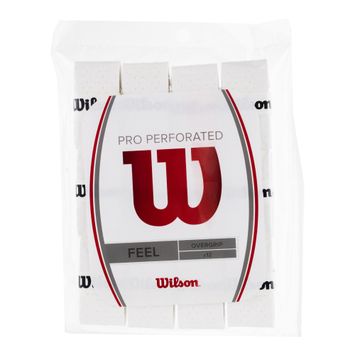 Owijki do rakiet tenisowych Wilson Pro Overgrip Perforated 12 szt. white