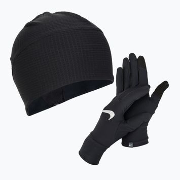 Zestaw czapka + rękawiczki męskie Nike Essential Running black/black/silver