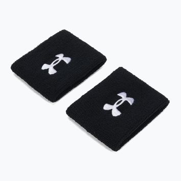 Frotki na nadgarstek męskie Under Armour Performance Wristbands 2 szt. black/white