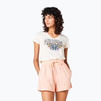 Koszulka damska Rip Curl Block Party V Tee off white