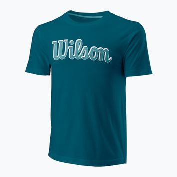 Koszulka tenisowa męska Wilson Script Eco Cotton Tee blue/coral