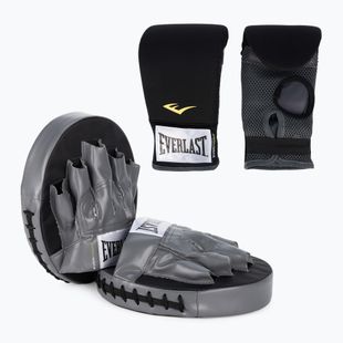 Zestaw bokserski Everlast Core Fitness Kit rękawice + tarcze czarny