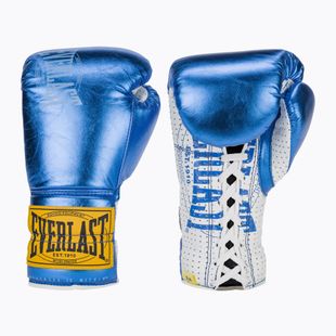 Rękawice bokserskie Everlast Fight Leather blue