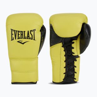 Rękawice bokserskie Everlast Powerlock 2 Laced Pro Training neon yellow