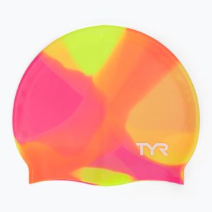 Czepek pływacki dziecięcy TYR Tiedye Silicone Multicolor Jr yellow/pink/orange