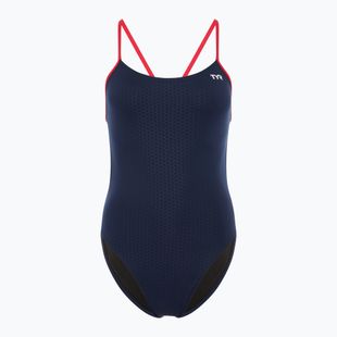 Strój pływacki jednoczęściowy damski TYR Hexa Cutoutfit navy/red