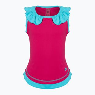 Koszulka tenisowa dziecięca Wilson Competition Tank II Jr love potion/scuba blue