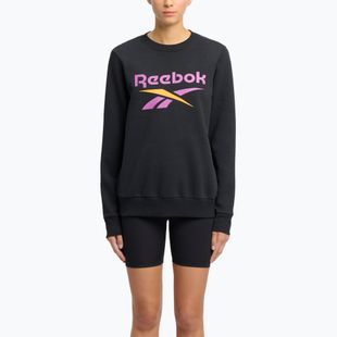 Bluza damska Reebok Identity Big Logo Fleece Crew black/purple rave/electric amber