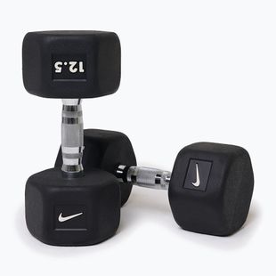 Hantel ogumowany Nike Strength Hex Dumbbell 12,5 kg black/white