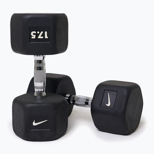 Hantel ogumowany Nike Strength Hex Dumbbell 17,5 kg  black/white