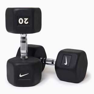 Hantel ogumowany Nike Strength Hex Dumbbell 20 kg black/white