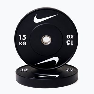 Obciążenie bumperowe Nike Strength Rubber Bumper Plates 15 kg black/white
