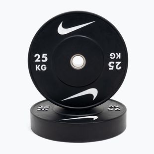 Obciążenie bumperowe Nike Strength Rubber Bumper Plates 25 kg black/white