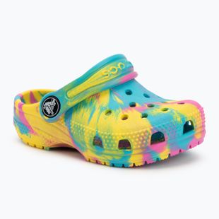 Klapki dziecięce Crocs Classic Marbled Clog Toddler digital aqua/multi