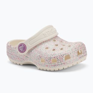 Klapki dziecięce Crocs Classic Glitter Clog Toddler oyster
