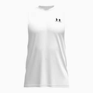 Koszulka treningowa męska Under Armour Left Chest Cut Off Tank white/black