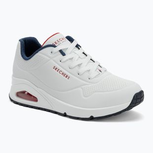 Buty SKECHERS Uno Stand On Air white durabuck/navy/red trim/mesh