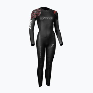 Pianka triathlonowa damska Zoggs Ow Myboost Shell Fs 3.2 mm black/red