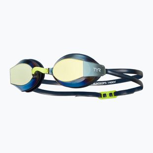 Okulary do pływania TYR Blackops 140 Ev Racing Mirrored gold/navy/yellow