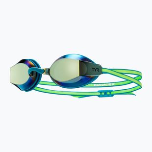 Okulary do pływania TYR Blackops 140 Ev Racing Mirrored turquoise/lime