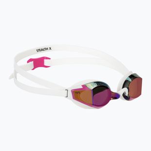 Okulary do pływania TYR Stealth-X Performance Mirrored pink/white