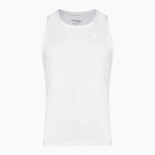 Koszulka do biegania męska Saucony Stopwatch Singlet white
