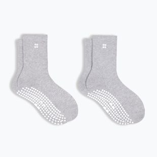 Skarpety damskie Sweaty Betty Pilates Crew Gripper 2 pary light grey marl
