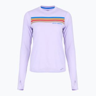 Koszulka do biegania damska Brooks Distance Graphic heather violet dash/stripe