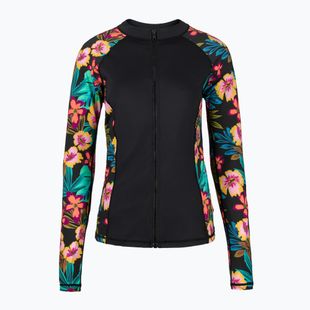 Longsleeve do pływania damski Hurley Fiji Fantasy Zip Front Rashguard black