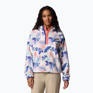 Bluza polarowa damska Columbia Helvetia II Printed Cropped Half Snap sea salt/pasteled multi