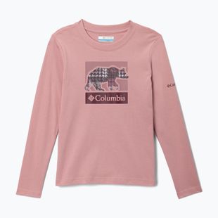 Longsleeve trekkingowy dziecięcy Columbia Hazeldel Hill Graphic Tee eraser pink/barely printed