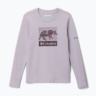 Longsleeve trekkingowy dziecięcy Columbia Hazeldel Hill Graphic Tee lavender pearl/barely printed