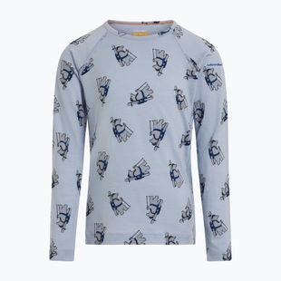 Bluza termoaktywna dziecięca Icebreaker Merino 200 Oasis Crewe Bear Tour Zinc Blue/Aop