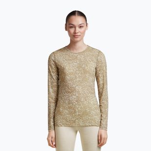 Longsleeve damski icebreaker Merino 200 Oasis Crewe Moss Bloom cumin/undyed/aop