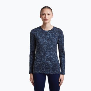 Longsleeve damski icebreaker Merino 200 Oasis Crewe Moss Bloom navy/dawn/aop