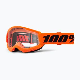Gogle rowerowe dziecięce 100% Strata 2 Junior neon orange/clear