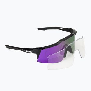 Okulary przeciwsłoneczne 100% Speedcraft SL polished black/hiper polarized lavender mirror
