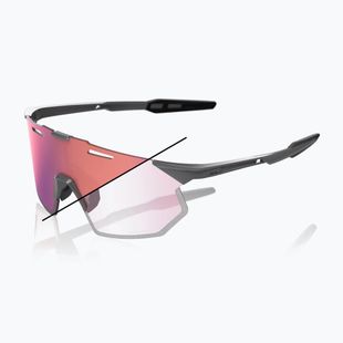 Okulary przeciwsłoneczne 100% Hypercraft SQ gloss light grey/rose gold mirror photochromic