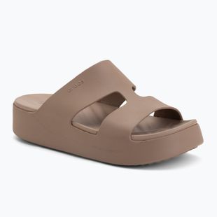 Klapki damskie Crocs Gateway Platform H-Strap latte