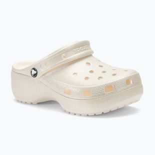 Klapki damskie Crocs Classic Platform Glitter chalk