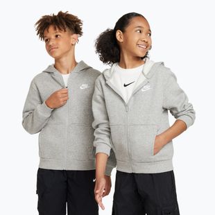 Bluza dziecięca Nike Sportswear Club Fleece dark grey heather/base grey/white