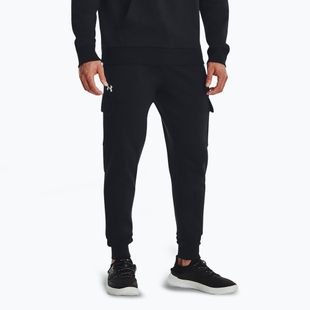 Spodnie męskie Under Armour Rival Fleece Cargo Jogger black/white