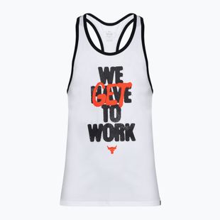 Koszulka treningowa męska Under Armour Project Rock Get To Work Tank white/black/phoenix fire