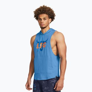 Koszulka treningowa męska Under Armour Project Rock LFG Graphic SL Hoodie blue