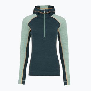 Bluza termoaktywna damska Smartwool Classic Thermal Merino Base Layer 1/2 Zip Hoodie Boxed twilight/arctic green