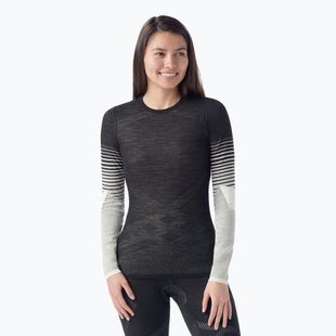Longsleeve termoaktywny damski Smartwool Intraknit Thermal Merino Base Layer Pattern Crew black