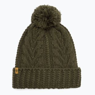 Czapka zimowa damska Timberland Cable Premium Pom Beanie leaf green