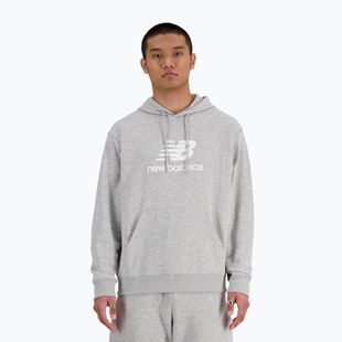 Bluza męska New Balance Stacked Logo French Terry Hoodie athletic grey
